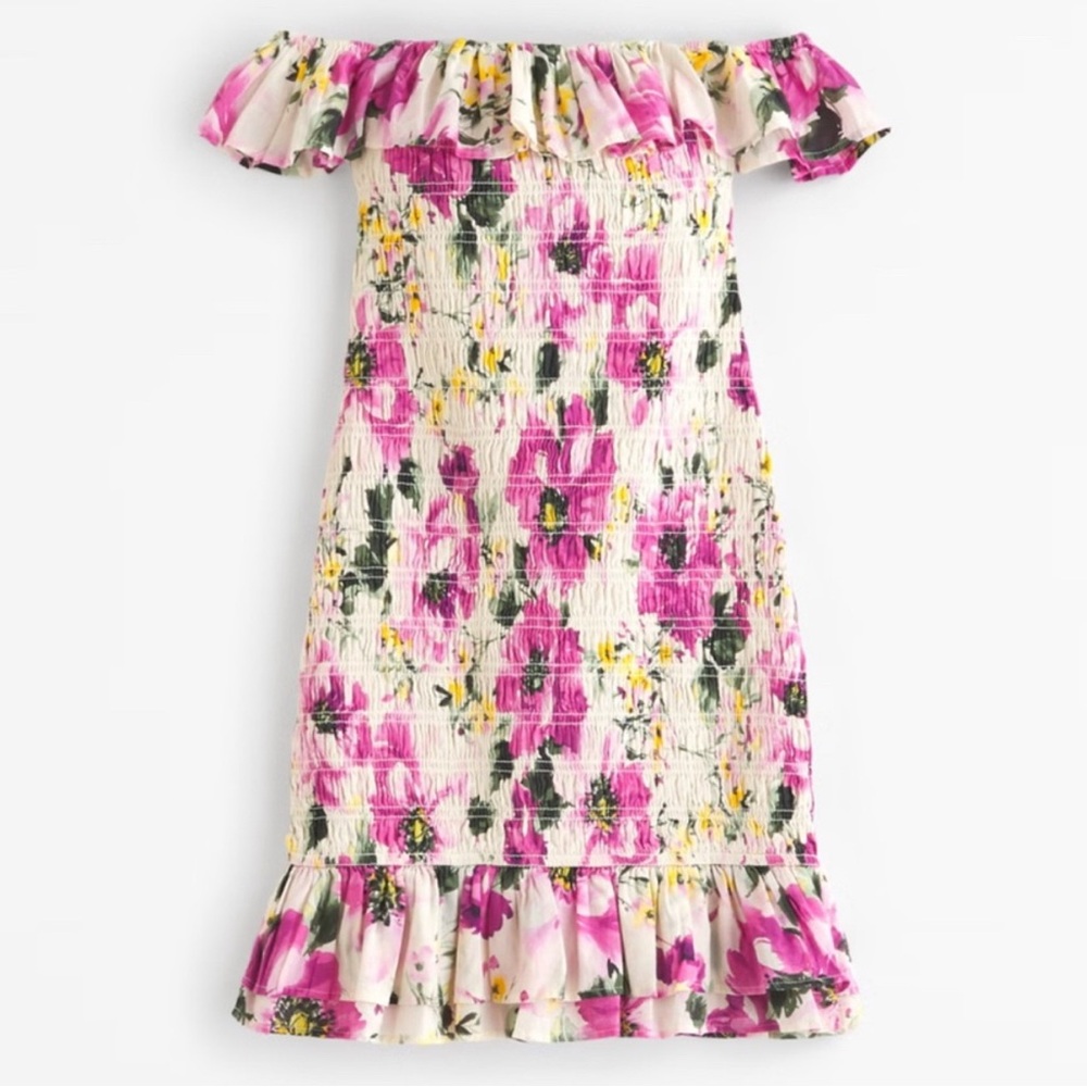 Off-The-Shoulder Smocked Mini Dress
Abercrombie & Fitch Floral | Size L Tall
